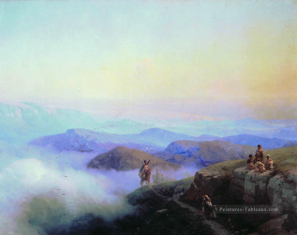 chaînes du caucase montagnes 1869 Romantique Ivan Aivazovsky russe Peintures à l'huile